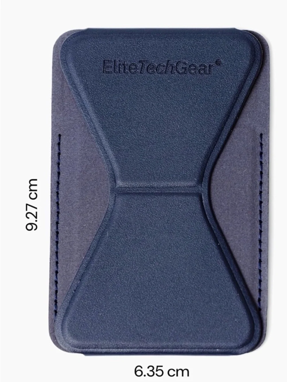 Leather Phone Card Wallet & Kickstand - Navy